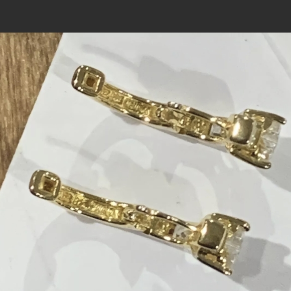 Sterling Silver Vermeil Huggies Hoop Earrings - Picture 6 of 7